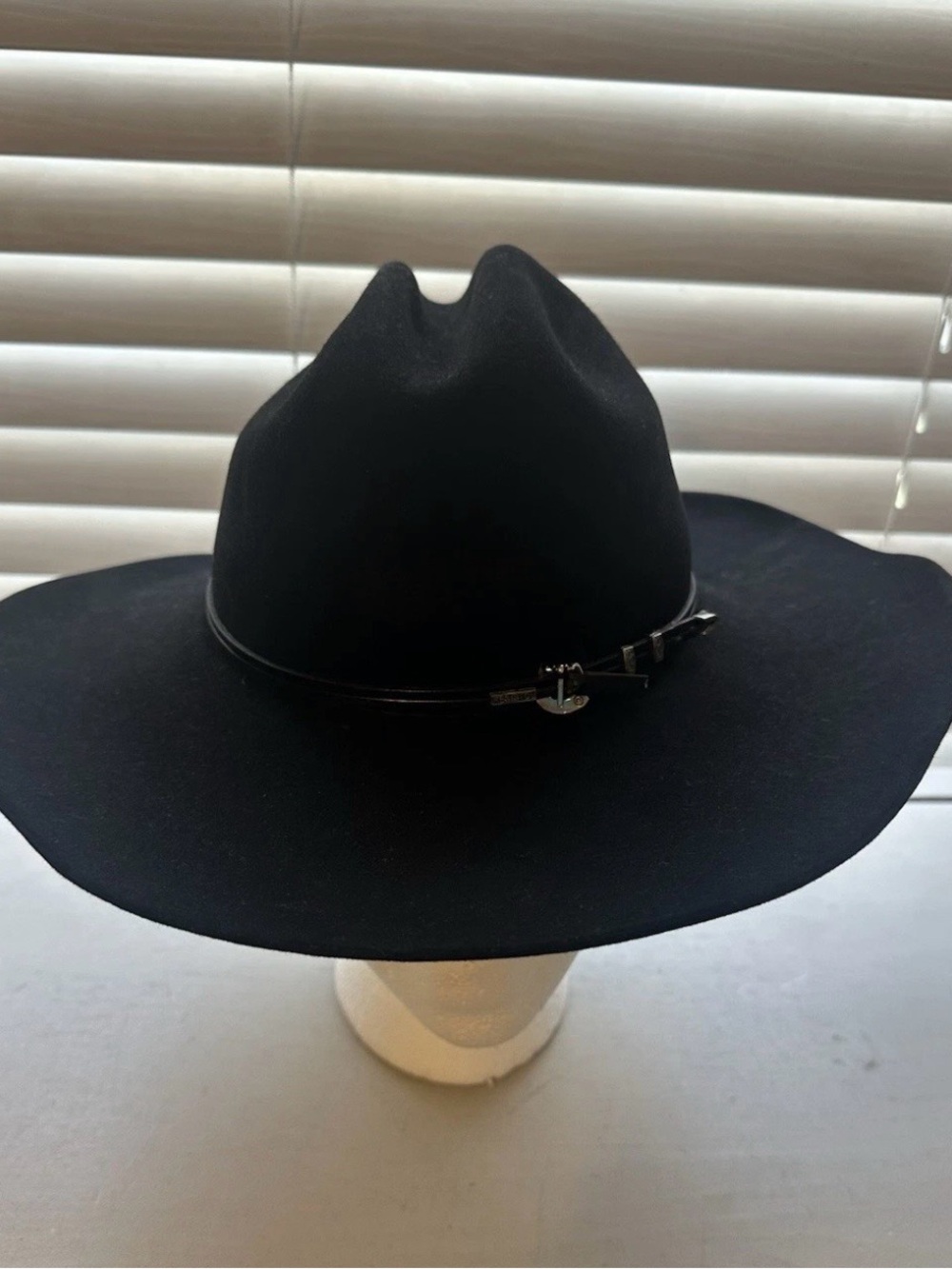 Vintage Resistol Turner Cowboy Hat Men 6 7/8 Black Long Oval 4X Beaver Felt USA